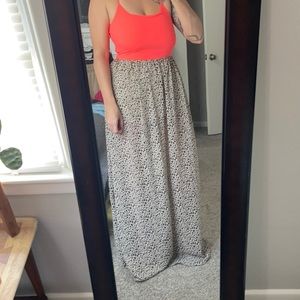 Bright pink with cheetah print maxi dress